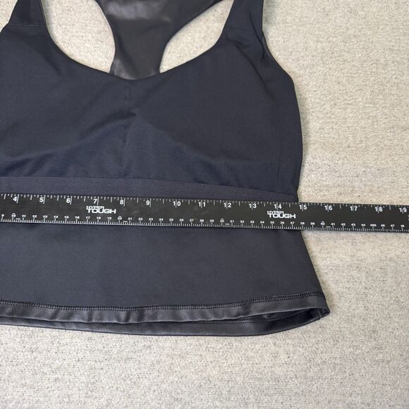 Fabletics Tank Women L Black Shark Skin Cropped Built In Bra Active Outdoor Gym - Picture 6 of 7